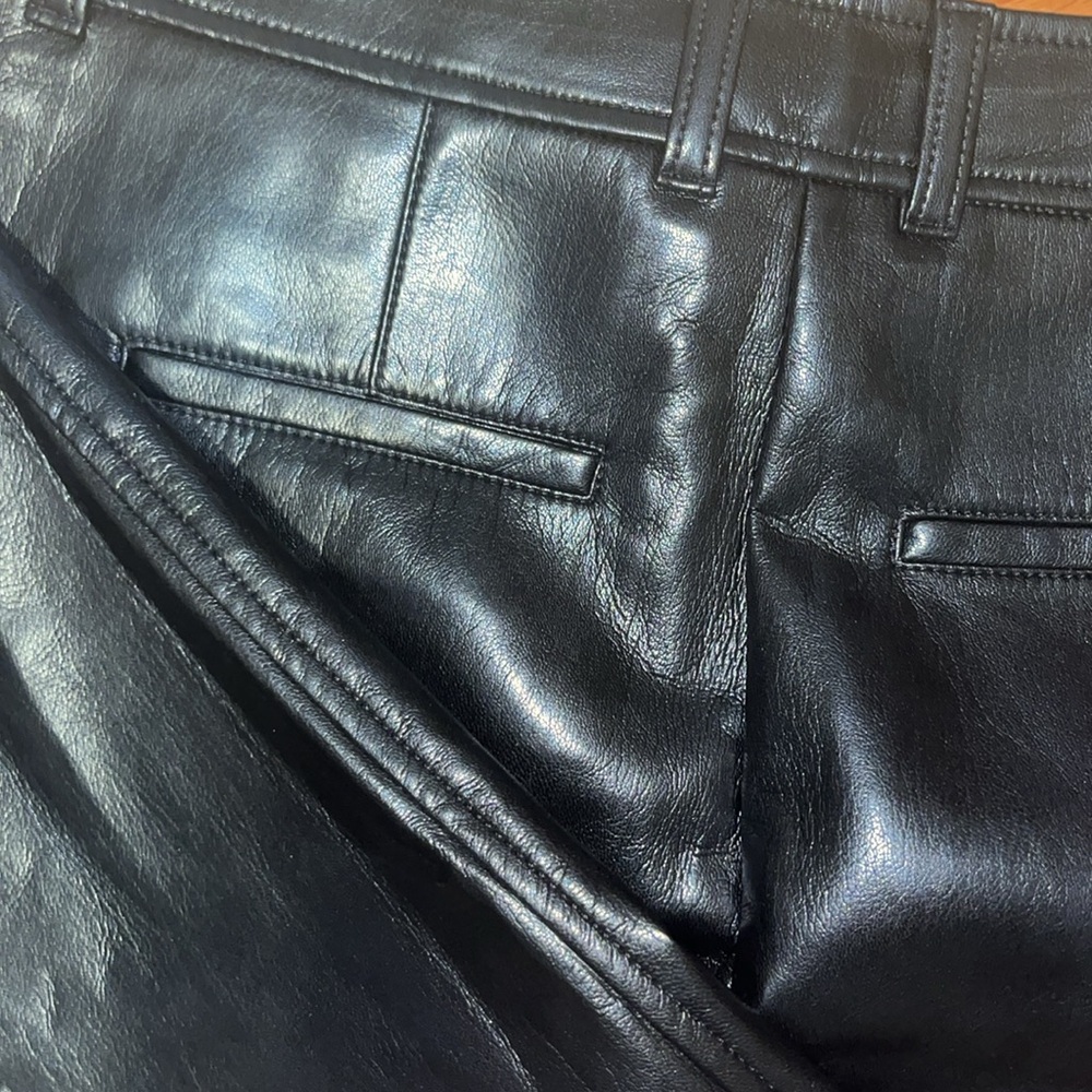 aritzia babaton black vegan leather wide leg pants - Picture 5 of 5